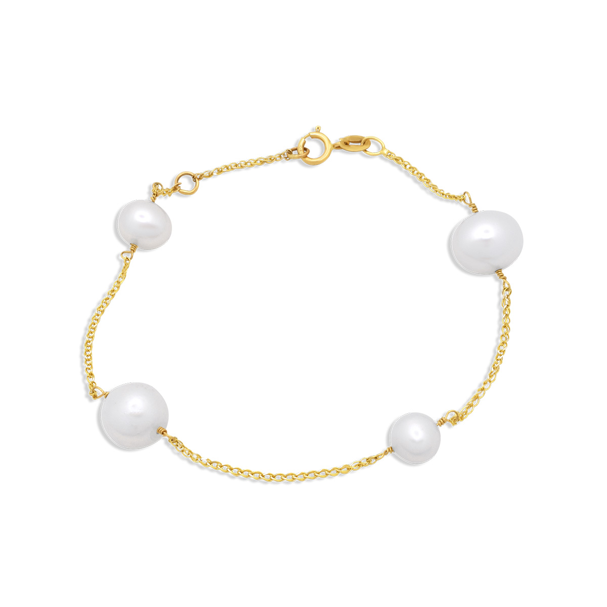 Χρυσό βραχιόλι Κ14 με μαργαριτάρια